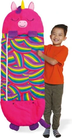 Mediashop Happy Nappers Kinderslaapzak - 2-in-1 Zachte Knuffel En Zomerslaapzak - Roze Eenhoorn Motief Voor Kinderen Van 3 Tot 6 Jaar -Buitenkampeer Winkel 627x1200