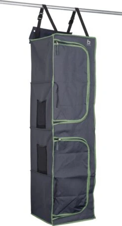 Bo-Camp - Tentorganizer - 4-vaks - 2 Deurtjes - 35x35x131 Cm - Grijs -Buitenkampeer Winkel 647x1200