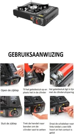 SMH LINE® Camping Kooktoestel - Draagbaar Gasfornuis - Incl. 10x Gasflessen En Koffer -Buitenkampeer Winkel 660x1200 2