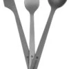 Navaris Campingbestek Van Titanium - Set Met Vork, Mes En Lepel - Bestekset Voor Onderweg En Op Reis - Inclusief Karabijnhaak En Bewaarzakje -Buitenkampeer Winkel 687x1200