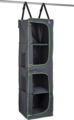 Bo-Camp - Tentorganizer - 4-vaks - 2 Deurtjes - 35x35x131 Cm - Grijs -Buitenkampeer Winkel 737x1200 2