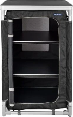 Campart Campingkast CU-0719 – Opvouwbaar En Verstelbaar - 4 Verstelbare Poten - 3 Lagen - Aluminium Frame - Grijs -Buitenkampeer Winkel 753x1200