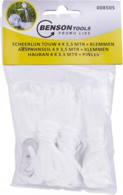 Benson Touw Scheerlijn 3.5 Meter + Klemmen - 4 Stuks -Buitenkampeer Winkel 760x1200