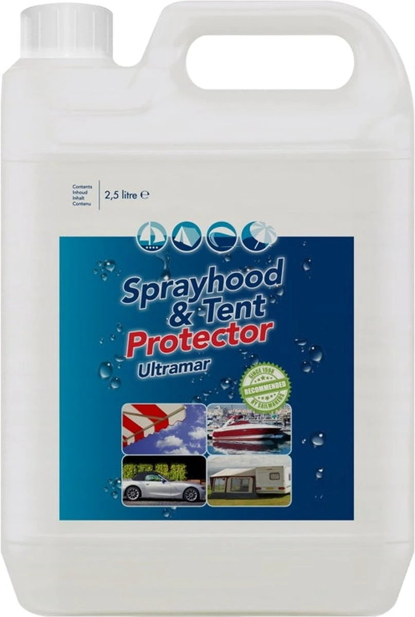 Ultramar - Sprayhood & Tent Protector 2,5L - Impregneermiddel Voor Bootkap, Tent, Cabriodak - Maakt Waterdicht En Geeft Extra Bescherming 9 Ultramar - Sprayhood & Tent Protector 2,5L - Impregneermiddel Voor Bootkap, Tent, Cabriodak - Maakt Waterdicht En Geeft Extra Bescherming - Afbeelding 7