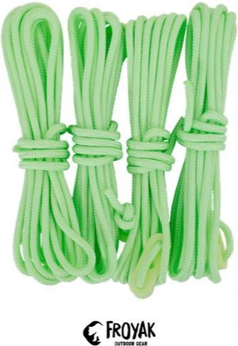 Froyak Glow-in-the-dark Scheerlijnen - Scheerlijn Voor Tent - Werken Op Zonlicht - 4 Stuks 3 Froyak Glow-in-the-dark Scheerlijnen - Scheerlijn Voor Tent - Werken Op Zonlicht - 4 Stuks