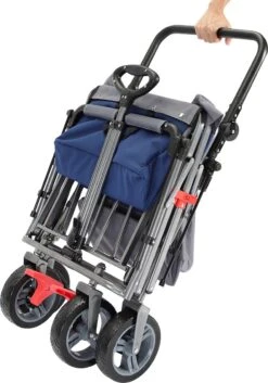 AREBOS Premium Steekwagen Met Dak Opvouwbare Tuinkar Handkar Bolderkar Blauw / Grijs -Buitenkampeer Winkel 840x1200 2