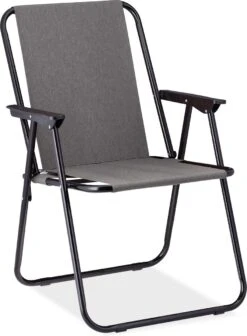 Relaxdays Campingstoel Inklapbaar Set Van 2 - Klapstoel 100 Kg - Visstoel Met Armleuningen - Grijs -Buitenkampeer Winkel 882x1200