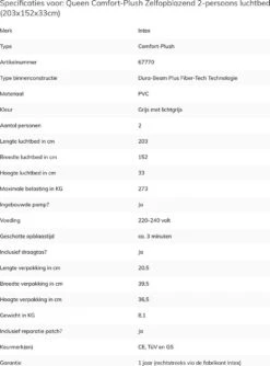 Intex Comfort-plush Full Luchtbed - 2-persoons - 203x152x33 Cm -Buitenkampeer Winkel 888x1200 2