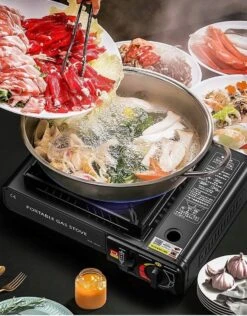 IBright Draagbare Camping Kooktoestel - Gasbrander - 1 Pits Gaspit - Elektrische Ontsteking - 2900 Watt - Met Koffer - Zwart -Buitenkampeer Winkel 938x1200